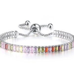 Rainbow Geometric Multicolor Jewel Adjustable Bracelet
